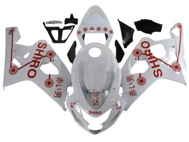 2001-2003 Suzuki GSXR 600 / GSXR 750 Motorcycle Fairings - White Red Shiro Canada