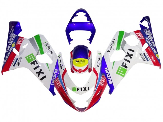 2004-2005 Suzuki GSXR 600 / GSXR 750 Motorcycle Fairings - White Blue Red Yellow Green Fixi Canada