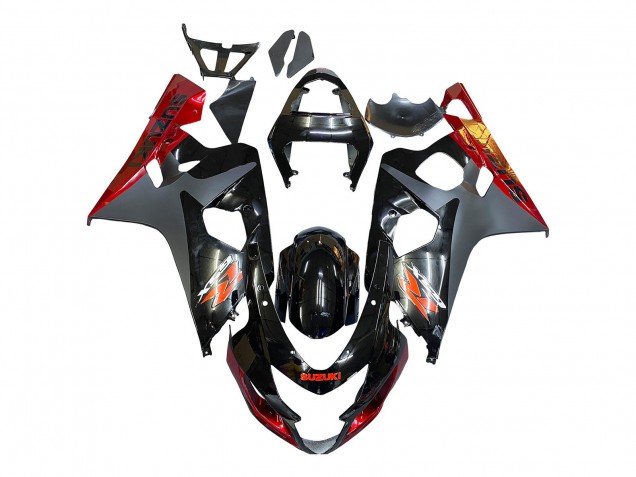 2004-2005 Suzuki GSXR 600 / GSXR 750 Motorcycle Fairings - Black Grey Red Canada