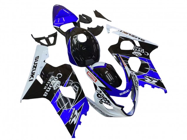 2004-2005 Suzuki GSXR 600 / GSXR 750 Motorcycle Fairing - White Blue Black Corona Motul Canada