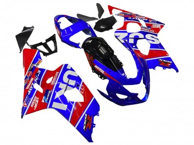 2004-2005 Suzuki GSXR 600 / GSXR 750 Motorcycle Fairings - Blue Red Black Motul Dunlop Canada