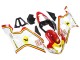 2004-2005 Suzuki GSXR 600 / GSXR 750 Motorcycle Fairings - White Red Yellow Michelin Texaon Heron 7 Canada