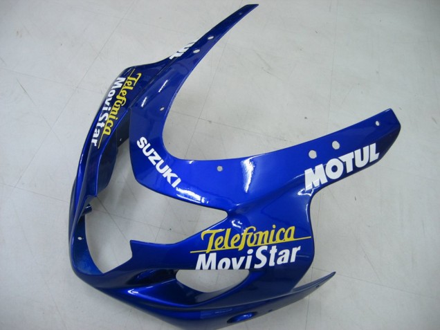 2004-2005 Suzuki GSXR 600 / GSXR 750 Motorcycle Fairings - Blue White Yellow Green Telefumica Motul MoviStar Canada