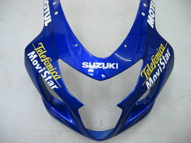 2004-2005 Suzuki GSXR 600 / GSXR 750 Motorcycle Fairings - Blue White Yellow Green Telefumica Motul MoviStar Canada