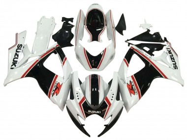 2006-2007 Suzuki GSXR 600 / GSXR 750 Motorcycle Fairing - White Black Red Canada