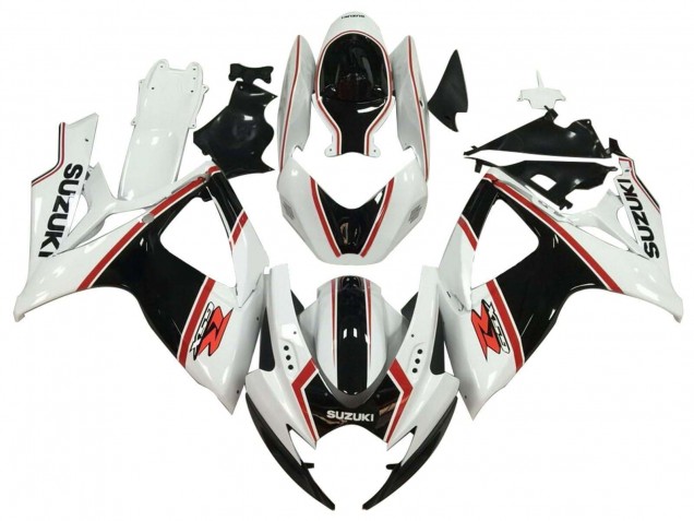 2006-2007 Suzuki GSXR 600 / GSXR 750 Motorcycle Fairing - White Black Red Canada