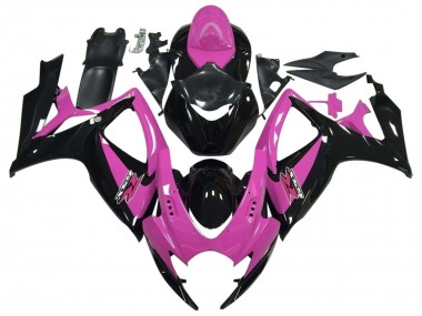 2006-2007 Suzuki GSXR 600 / GSXR 750 Motorcycle Fairing - Pink Glossy Black Canada