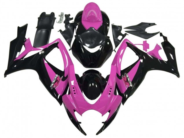 2006-2007 Suzuki GSXR 600 / GSXR 750 Motorcycle Fairing - Pink Glossy Black Canada