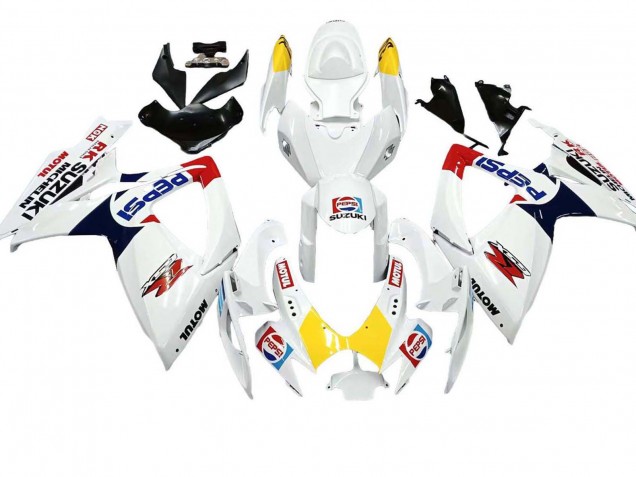 2006-2007 Suzuki GSXR 600 / GSXR 750 Motorcycle Fairings - White Red Yellow Motul Canada