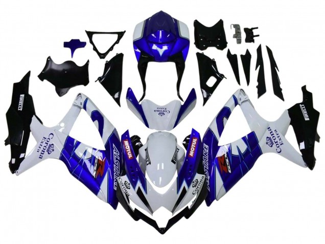 2008-2010 Suzuki GSXR 600 / GSXR 750 Motorcycle Fairings - White Blue Matte Black Red Motul Canada