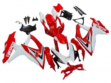2008-2010 Suzuki GSXR 600 / GSXR 750 Motorcycle Fairings - White Red Black Canada