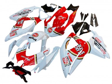 2008-2010 Suzuki GSXR 600 / GSXR 750 Motorcycle Fairings - White Red Motul Lucky Strike Canada