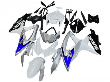 2008-2010 Suzuki GSXR 600 / GSXR 750 Motorcycle Fairings - White Silver Blue Black Canada