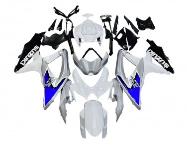 2008-2010 Suzuki GSXR 600 / GSXR 750 Motorcycle Fairings - White Silver Blue Black Canada