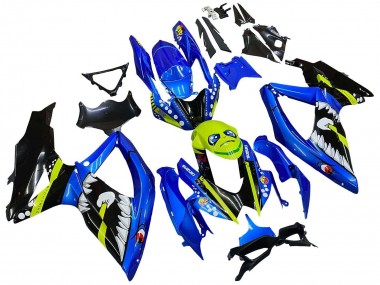 2008-2010 Suzuki GSXR 600 / GSXR 750 Motorcycle Fairings - Blue Fluorescent Green Shark Canada