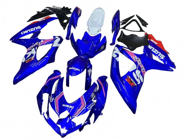 2008-2010 Suzuki GSXR 600 / GSXR 750 Motorcycle Fairings - White Blue Pink Ecstar Motul Canada