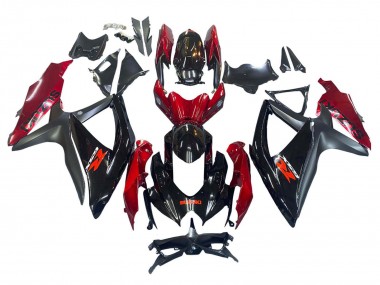 2008-2010 Suzuki GSXR 600 / GSXR 750 Motorcycle Fairing - Red Glossy Black Canada