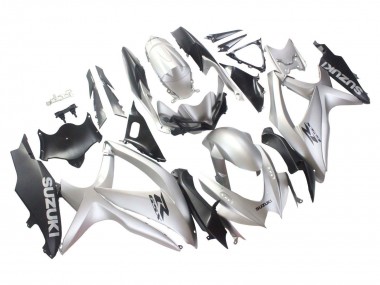 2008-2010 Suzuki GSXR 600 / GSXR 750 Motorcycle Fairings - Silver Matte Black Canada