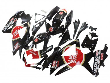 2008-2010 Suzuki GSXR 600 / GSXR 750 Motorcycle Fairings - Glossy Black Red White Motul Lucky Strike Canada