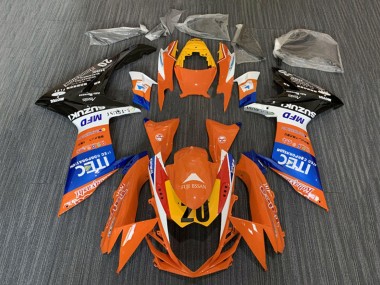 2008-2010 Suzuki GSXR 600 / GSXR 750 Motorcycle Fairings - Orange Blue White Black ITEC Canada