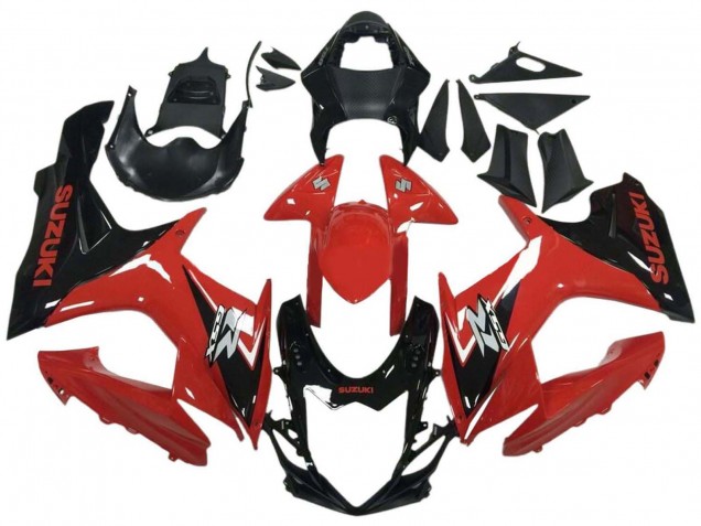 2011-2024 Suzuki GSXR 600 / GSXR 750 Motorcycle Fairing - Red Glossy Black Canada