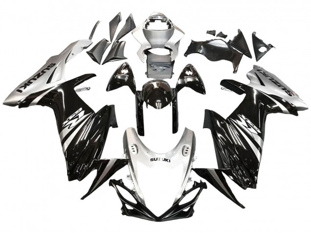 2011-2024 Suzuki GSXR 600 / GSXR 750 Motorcycle Fairing - Glossy Black Silver Canada