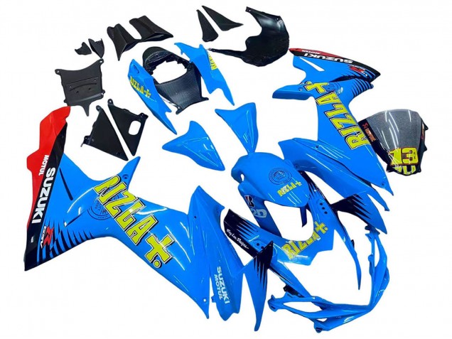 2011-2024 Suzuki GSXR 600 / GSXR 750 Motorcycle Fairings - Blue Gold Red Black Rizla Canada