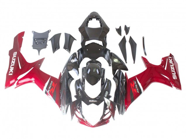 2011-2024 Suzuki GSXR 600 / GSXR 750 Bike Fairings - Red Glossy Black Canada