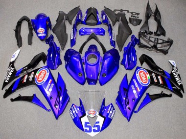 2015-2018 Yamaha YZF R3/R25 Motorcycle Fairings - Blue White Black ENEOS 55 Canada