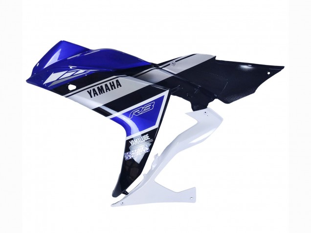 2015-2018 Yamaha YZF R3/R25 Motorcycle Fairings - White Blue Black Yamalube Canada