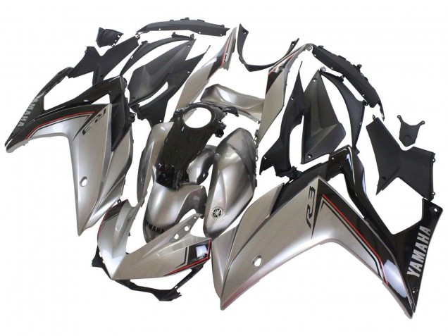 2015-2018 Yamaha YZF R3/R25 Motorcycle Fairings - Silver Black Canada