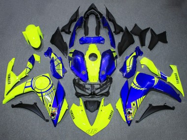 2015-2018 Yamaha YZF R3/R25 Motorcycle Fairings - Neon Yellow Blue Black 46 Canada