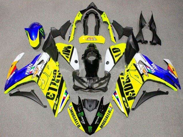 2015-2018 Yamaha YZF R3/R25 Motorcycle Fairings - Yellow Blue Black Monster Canada