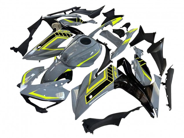 2015-2018 Yamaha YZF R3/R25 Motorcycle Fairings - Nardo Grey Neon Yellow Black Canada
