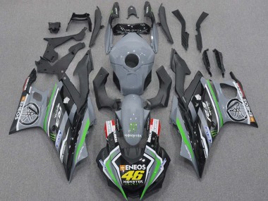 2015-2018 Yamaha YZF R3/R25 Motorcycle Fairings - Nardo Grey Green Black ENEOS Monster 46 Canada