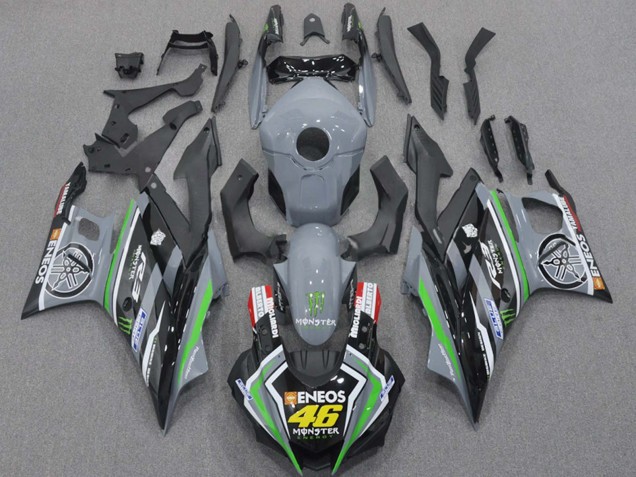 2015-2018 Yamaha YZF R3/R25 Motorcycle Fairings - Nardo Grey Green Black ENEOS Monster 46 Canada