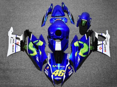 2019-2021 Yamaha YZF R3/R25 Motorcycle Fairings - Blue White Green Black Monster MoviStar ENEOS 46 Canada
