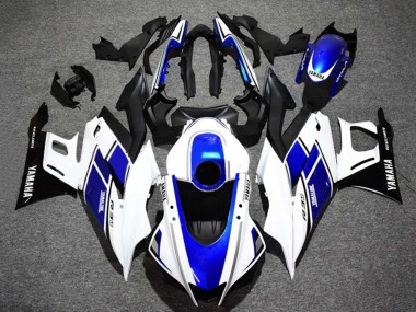 2022-2024 Yamaha YZF R3/R25 Motorcycle Fairings - White Blue Glossy Black Yamalube Canada