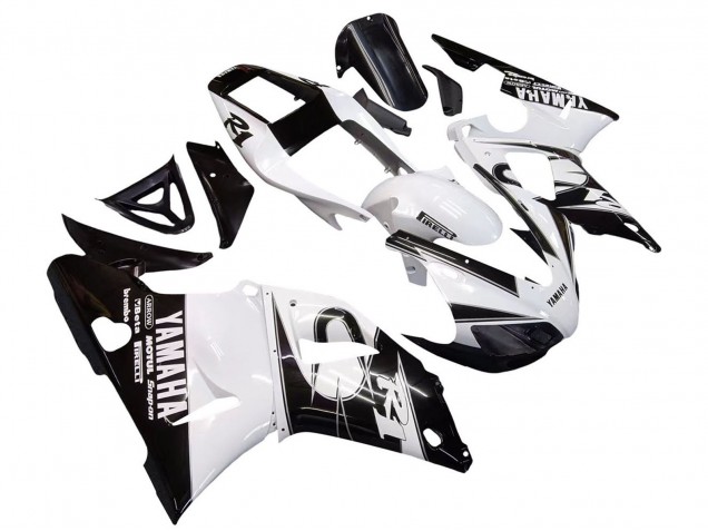 1998-1999 Yamaha YZF 1000 R1 Motorcycle Fairings - White Glossy Black Canada