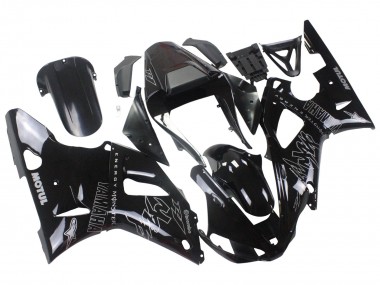 2000-2001 Yamaha YZF 1000 R1 Motorcycle Fairings - Glossy Black White Monster Motul Canada