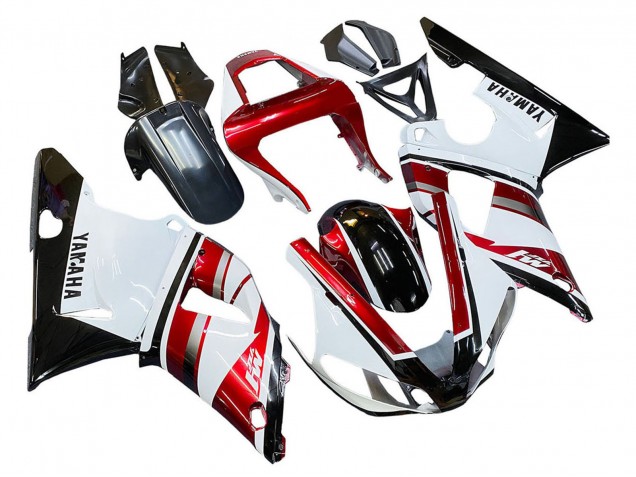 2000-2001 Yamaha YZF 1000 R1 Motorcycle Fairing - Red White Glossy Black Canada