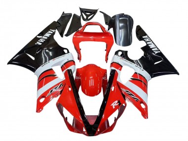 2000-2001 Yamaha YZF 1000 R1 Motorcycle Fairings - Red White Glossy Black Canada