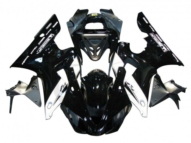 2000-2001 Yamaha YZF 1000 R1 Motorcycle Fairings - Glossy Black White Michelin Canada