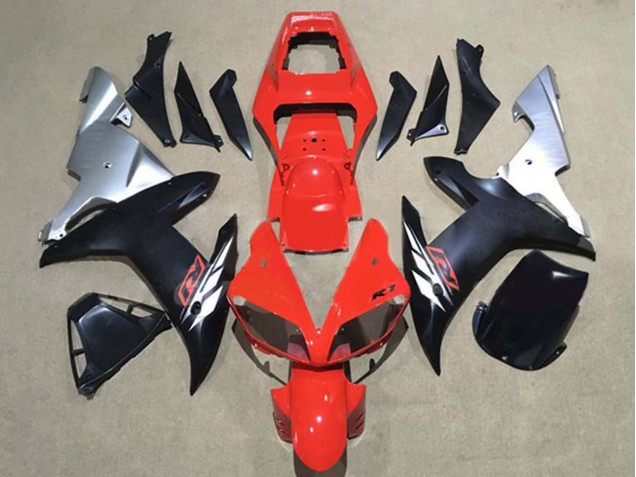 2002-2003 Yamaha YZF 1000 R1 Motorcycle Fairings - Red Silver Matte Black Canada