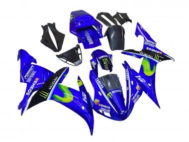2002-2003 Yamaha YZF 1000 R1 Motorcycle Fairings - Blue Black Green MoviStar ENEOS Monster Canada