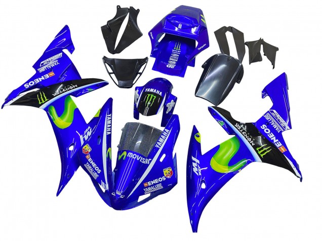 2002-2003 Yamaha YZF 1000 R1 Motorcycle Fairings - Blue Black Green MoviStar ENEOS Monster Canada