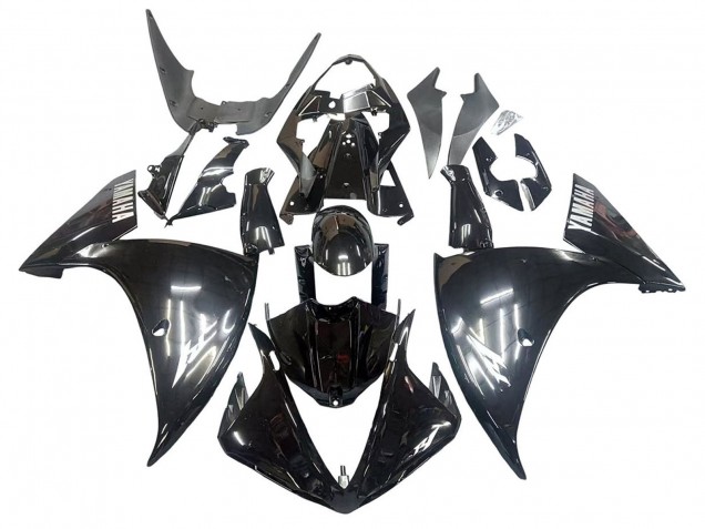 2009-2011 Yamaha YZF 1000 R1 Motorcycle Fairings - Glossy Black White Decal Canada