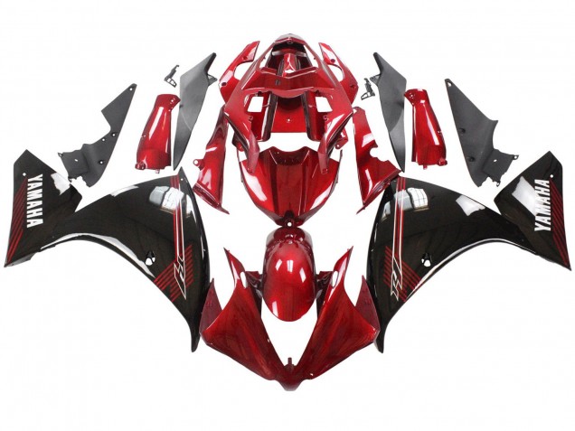 2012-2014 Yamaha YZF 1000 R1 Motorcycle Fairings - Red Glossy Black Canada