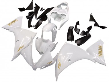 2012-2014 Yamaha YZF 1000 R1 Motorcycle Fairings - White Gold Decals Canada