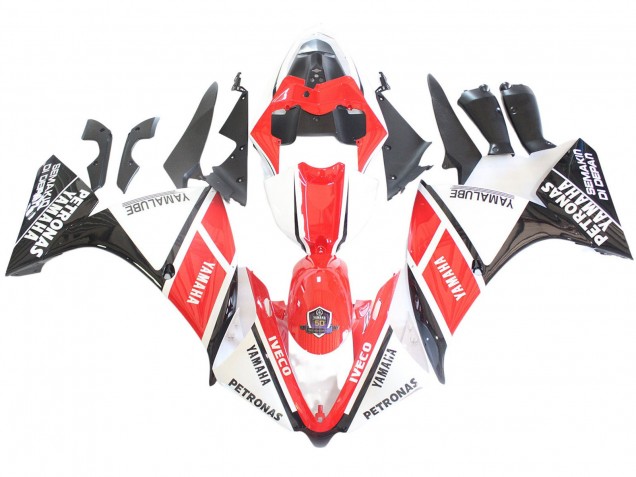 2012-2014 Yamaha YZF 1000 R1 Motorcycle Fairings - White Red Glossy Black Petronas Canada